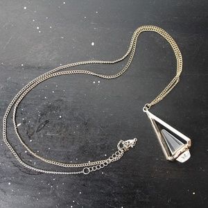 Pyramid Pendant with Long Chain